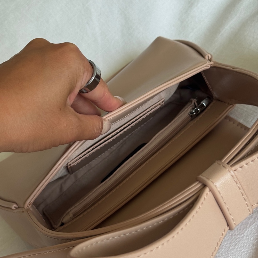 Madison West Nude Pink/Tan Mini Bag with Bow Detail - Picture 5 of 8